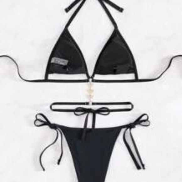 SHEIN Swim BAE Hollow Out Chain Decor Separates Swimsuit With Shoulder StrapsXL - Picture 9 of 9